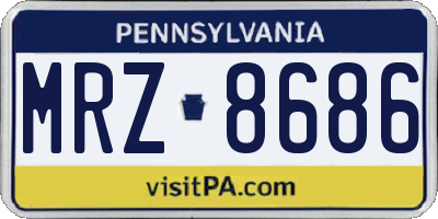PA license plate MRZ8686