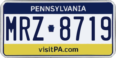 PA license plate MRZ8719