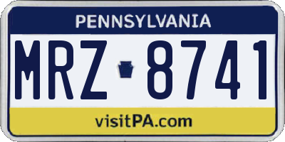PA license plate MRZ8741