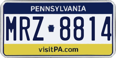 PA license plate MRZ8814