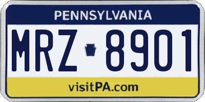 PA license plate MRZ8901