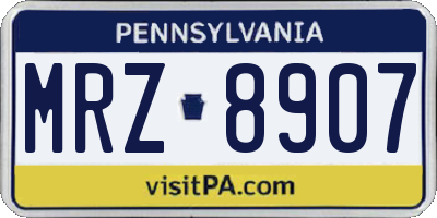 PA license plate MRZ8907