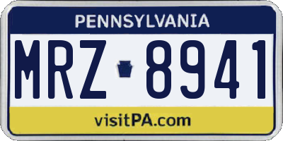PA license plate MRZ8941