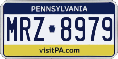 PA license plate MRZ8979