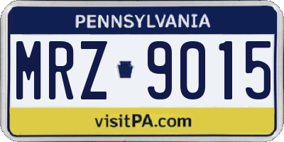 PA license plate MRZ9015