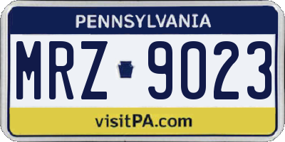 PA license plate MRZ9023