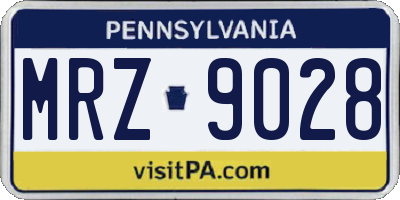 PA license plate MRZ9028