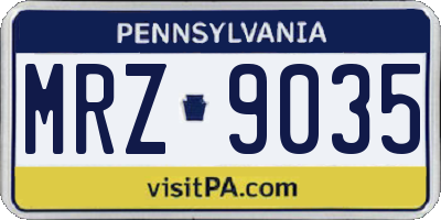 PA license plate MRZ9035