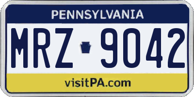 PA license plate MRZ9042