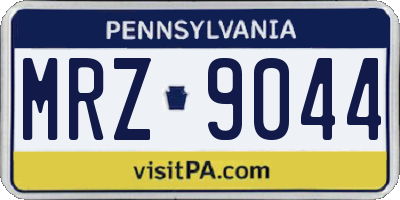 PA license plate MRZ9044