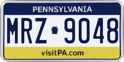 PA license plate MRZ9048