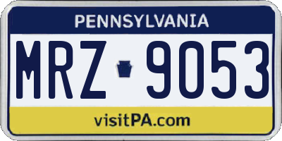 PA license plate MRZ9053
