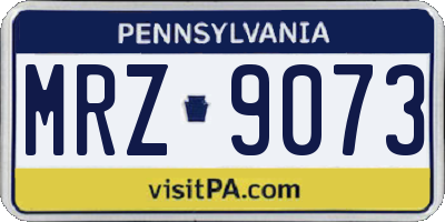 PA license plate MRZ9073