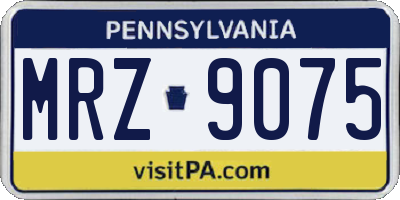 PA license plate MRZ9075