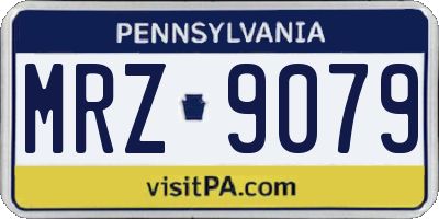 PA license plate MRZ9079