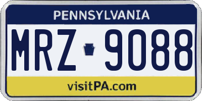 PA license plate MRZ9088