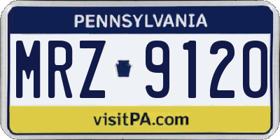 PA license plate MRZ9120