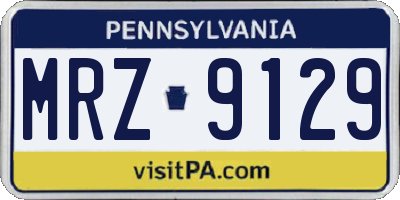 PA license plate MRZ9129