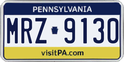 PA license plate MRZ9130