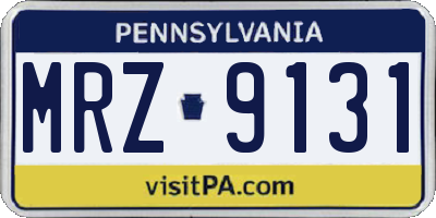 PA license plate MRZ9131