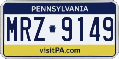 PA license plate MRZ9149