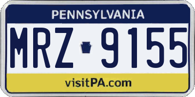 PA license plate MRZ9155