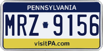 PA license plate MRZ9156