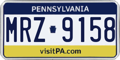 PA license plate MRZ9158
