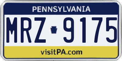 PA license plate MRZ9175