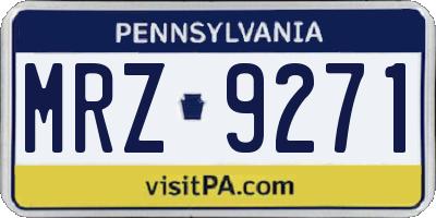 PA license plate MRZ9271