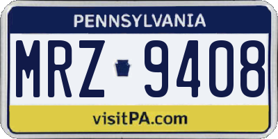 PA license plate MRZ9408