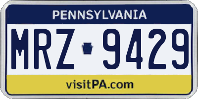 PA license plate MRZ9429