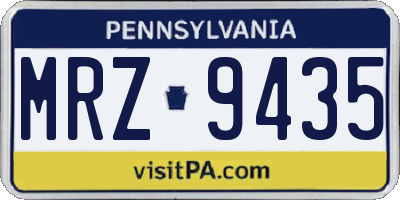 PA license plate MRZ9435
