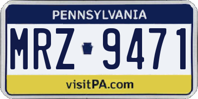 PA license plate MRZ9471