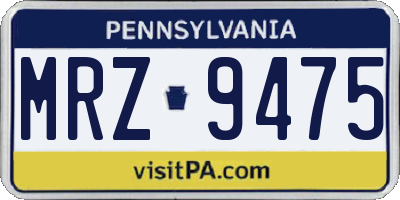 PA license plate MRZ9475