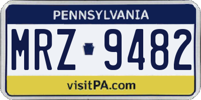 PA license plate MRZ9482