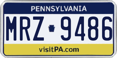 PA license plate MRZ9486