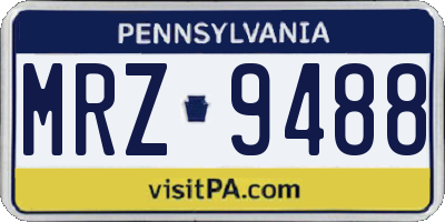 PA license plate MRZ9488
