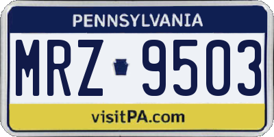 PA license plate MRZ9503
