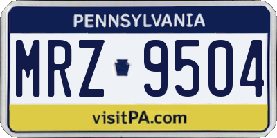 PA license plate MRZ9504