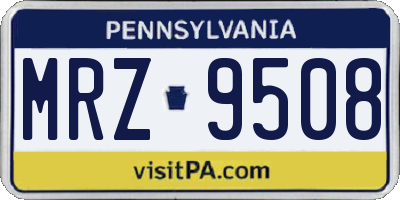 PA license plate MRZ9508