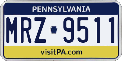 PA license plate MRZ9511