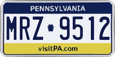 PA license plate MRZ9512