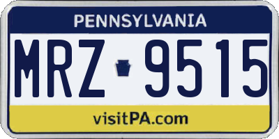 PA license plate MRZ9515