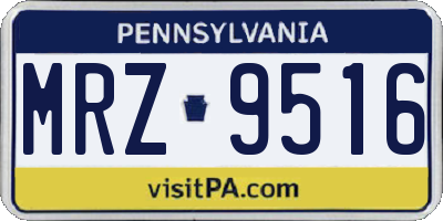 PA license plate MRZ9516