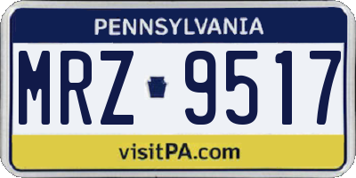 PA license plate MRZ9517