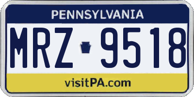 PA license plate MRZ9518