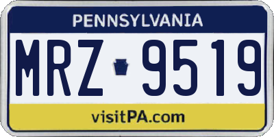 PA license plate MRZ9519