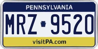 PA license plate MRZ9520