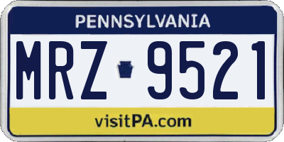 PA license plate MRZ9521